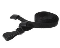 Recycled Plain Black Lanyards with Plastic J Clip (Pack of 100)