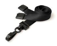 Black Breakaway Lanyards with Plastic J-Clip - Pack of 100