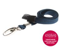 Recycled Plain Dark Blue Lanyards with Metal Lobster Clip (Pack of 100)