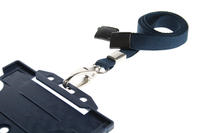 Recycled Plain Dark Blue Lanyards with Metal Lobster Clip (Pack of 100)
