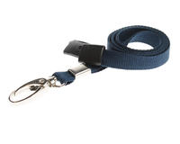 Recycled Plain Dark Blue Lanyards with Metal Lobster Clip (Pack of 100)