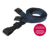 Recycled Plain Dark Blue Lanyards with Plastic J Clip (Pack of 100)