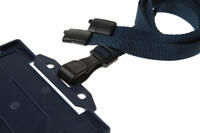 Recycled Plain Dark Blue Lanyards with Plastic J Clip (Pack of 100)