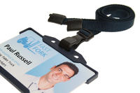 Recycled Plain Dark Blue Lanyards with Plastic J Clip (Pack of 100)