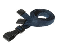 Recycled Plain Dark Blue Lanyards with Plastic J Clip (Pack of 100)