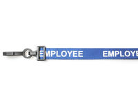Employee Blue Lanyards with Plastic J-Clip - Pack of 100