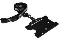 Governor Black Lanyards With Plastic J-Clip - Pack of 100