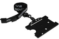 Recycled Black Governor Lanyards with Plastic J Clip (Pack of 100)