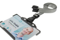 Recycled Plain Grey Lanyards with Plastic J Clip (Pack of 100)