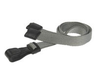 Grey Breakaway Lanyards with Plastic J-Clip - Pack of 100