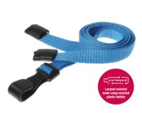 Recycled Plain Light Blue Lanyards with Plastic J Clip (Pack of 100)
