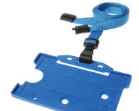 Recycled Plain Light Blue Lanyards with Plastic J Clip (Pack of 100)