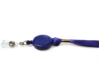 Recycled Plain Navy Blue Lanyards with Card Reel (Pack of 50)