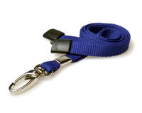 Recycled Plain Navy Blue Lanyards with Metal Lobster Clip (Pack of 100)