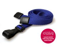 Recycled Plain Navy Blue Lanyards with Plastic J Clip (Pack of 100)