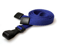 Recycled Plain Navy Blue Lanyards with Plastic J Clip (Pack of 100)