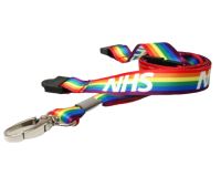 Recycled NHS Rainbow Lanyards with Metal Lobster Clip (Pack of 100)