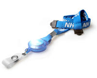 Pack of 100 NHS 2 Breakaway Lanyards with attached Card Reel