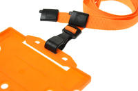 Pack of 100 Orange Breakaway Lanyards w Plastic J-Clip