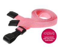 Recycled Plain Pink Lanyards with Plastic J Clip (Pack of 100)