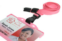 Recycled Plain Pink Lanyards with Plastic J Clip (Pack of 100)