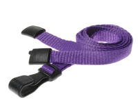 Pack of 100 Purple Breakaway Lanyards w Plastic J-Clip