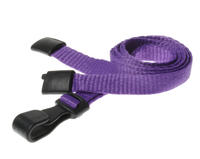 Recycled Plain Purple Lanyards with Plastic J Clip (Pack of 100)