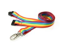 Recycled Rainbow Lanyards with Metal Lobster Clip (Pack of 100)