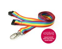 Recycled Rainbow Lanyards with Metal Lobster Clip (Pack of 100)