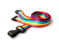 Recycled Rainbow lanyards with Plastic J-Clip (Pack of 100)