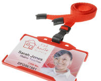 Recycled Plain Red Lanyards with Plastic J Clip (Pack of 100)