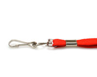 10mm Red Tubular Breakaway Lanyards with Metal J-Clip - Pack of 100