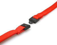10mm Red Tubular Breakaway Lanyards with Metal J-Clip - Pack of 100