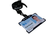 Pack of 100 15mm Staff Black Lanyards with Plastic J-Clip