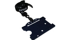Recycled Black Staff Lanyards with Plastic J Clip (Pack of 100)