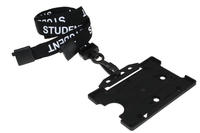 Pack of 100 15mm Student Black Lanyards with Plastic J-Clip