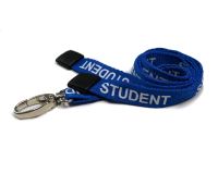 Polyester Navy Blue Student Lanyards with Metal Lobster Clip (Pack of 100)