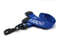 Polyester Navy Blue Student Lanyards with Plastic J Clip (Pack of 100)