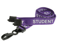 Recycled Purple Student Lanyards with Plastic J Clip (Pack of 100)