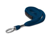 Plain Dark Blue Tubular Lanyards with Metal Lobster Clip (Pack of 100)