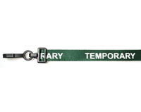 Pack of 100 15mm Temporary Green Lanyards with Plastic J-Clip