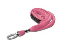 Plain Pink Tubular Lanyards with Metal Lobster Clip (Pack of 100)