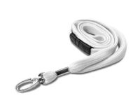 Plain White Tubular Lanyards with Metal Lobster Clip (Pack of 100)