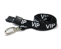 Polyester Black VIP Lanyards with Metal Lobster Clip (Pack of 100)