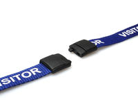 Recycled Blue Visitor Lanyards with Metal Lobster Clip (Pack of 100)
