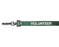 Pack of 100 15mm Volunteer Green Lanyards with Plastic J-Clip