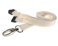 White Bamboo Lanyards with Metal Lobster Clip (Pack of 100)