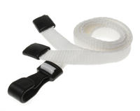 Recycled Plain White Lanyards with Plastic J Clip (Pack of 100)