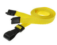 Recycled Plain Yellow Lanyards with Plastic J Clip (Pack of 100)