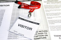 School Manual Visitor Signing-In Pack  School Visitor Passes  Red Visitor Lanyards  Vinyl Visitor Pass Holders  Writing Board